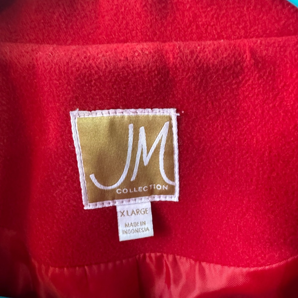JM Collection Red Coat - Picture 2 of 2